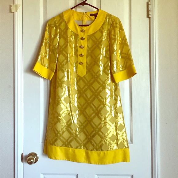 70’s style yellow and gold Marc Jacobs dress - Picture 1 of 1